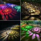 2-piece set solar garden lights – LED pathway lights with sun pattern projection!