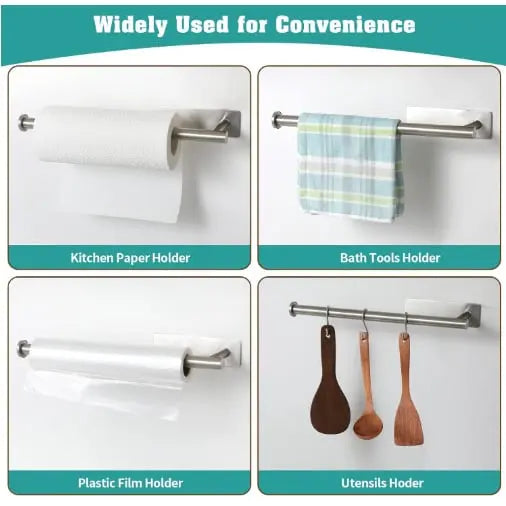 2-piece set wall-mounted paper roll holder – no drilling, space-saving & modern!
