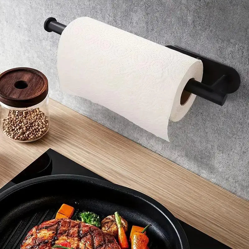 2-piece set wall-mounted paper roll holder – no drilling, space-saving & modern!