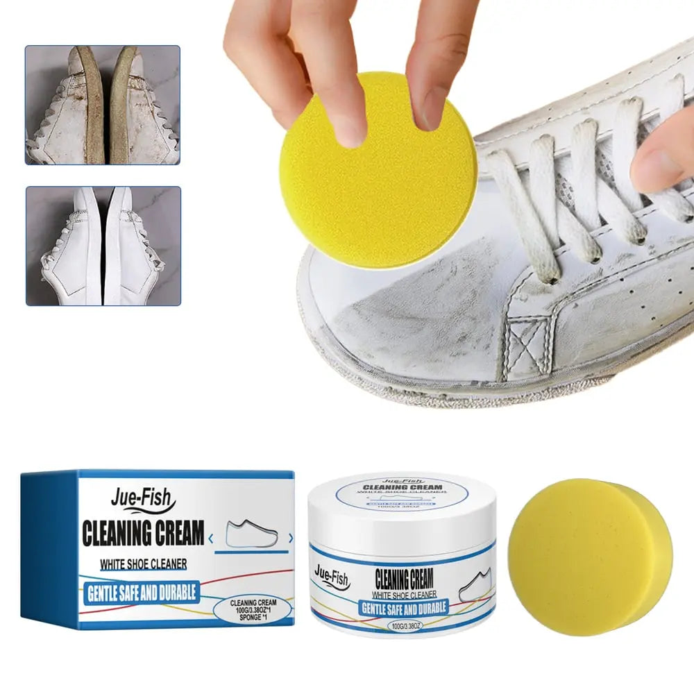 2-piece set white shoe cleaning cream – gentle stain remover for brilliantly clean shoes!