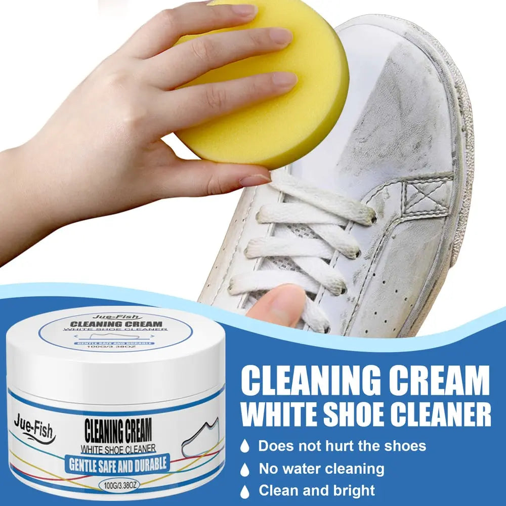 2-piece set white shoe cleaning cream – gentle stain remover for brilliantly clean shoes!