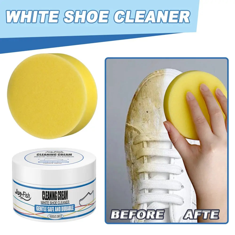 2-piece set white shoe cleaning cream – gentle stain remover for brilliantly clean shoes!