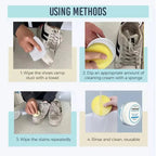 2-piece set white shoe cleaning cream – gentle stain remover for brilliantly clean shoes!