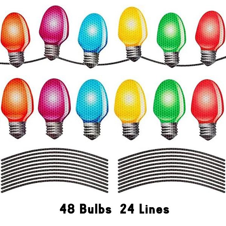 Christmas Magnet Decor | Reflective Light Bulb Magnets | For Car, Refrigerator & Metal Surfaces