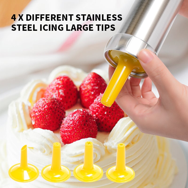 Cookie Press Kit | 20 Stainless Steel Discs & 4 Nozzles | Adjustable Size & Easy Clean | BakeJoy