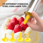 Cookie Press Kit | 20 Stainless Steel Discs & 4 Nozzles | Adjustable Size & Easy Clean | BakeJoy