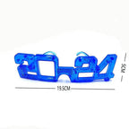 LED Glowing New Year Glasses 2025 Glitter Glasses For Party Evening Decoration