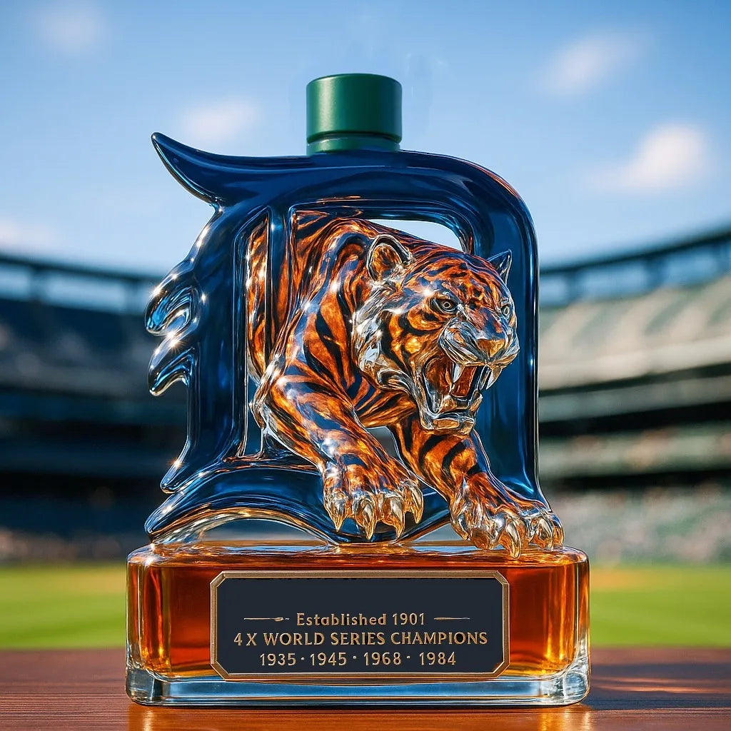 Detroit Tigers Whiskey Bottle