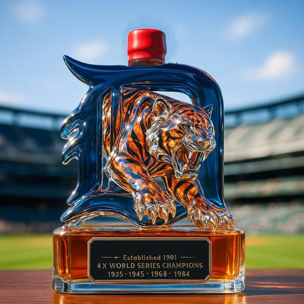 Detroit Tigers Whiskey Bottle