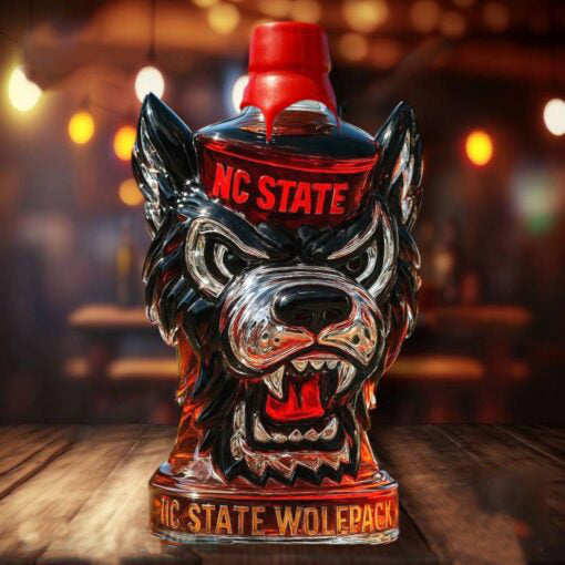 NC State Wolfpack Custom Whiskey Bottle