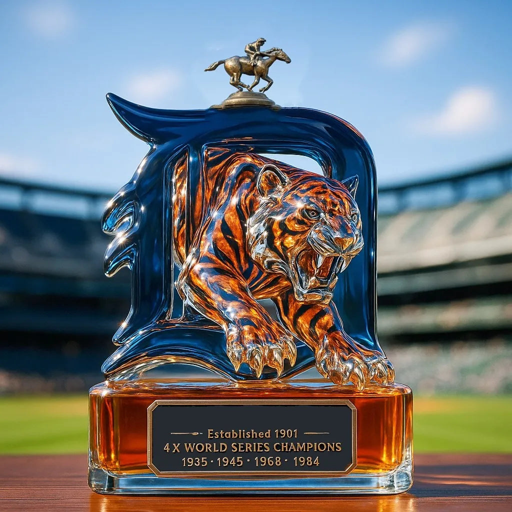 Detroit Tigers Whiskey Bottle