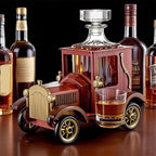 Whiskey Decanter Set Car 23 Oz Glass Wine Bottle With 2 X 90ml Glasses Handcrafted