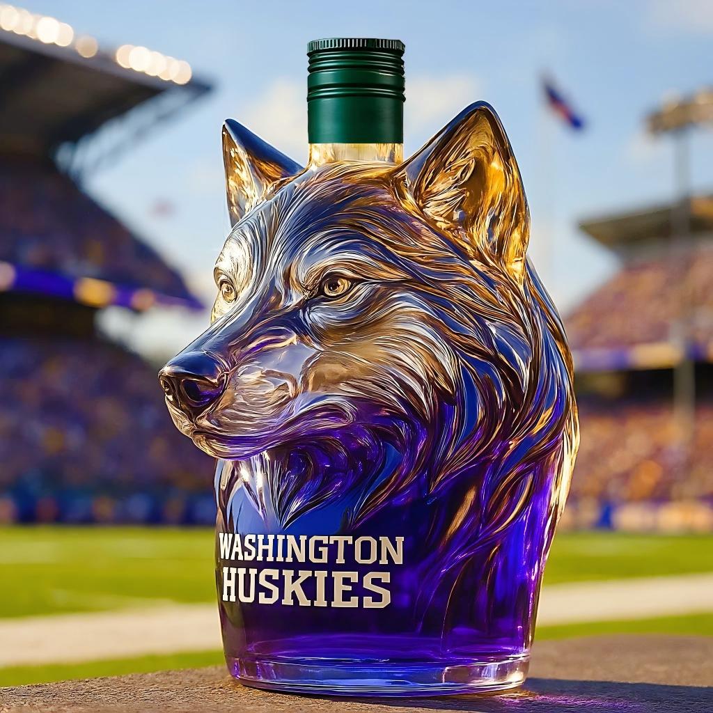 PREMIUM Washington Huskies Whiskey Bottle
