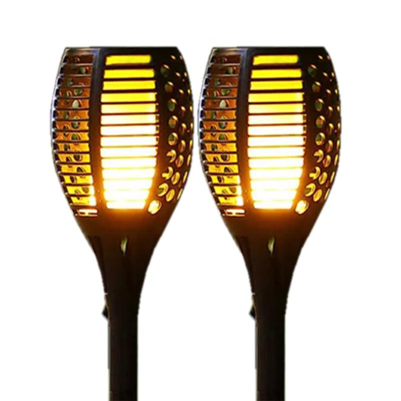 Solar-powered garden torch with flame effect - LED flashlight for outdoor use, weatherproof and energy-saving