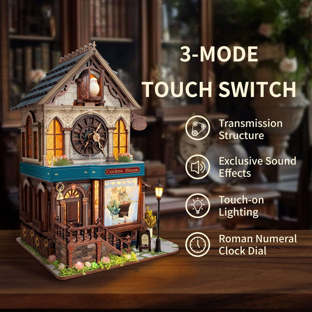 Cuckoo Clock House | Mechanical 3D Wooden Puzzle Kit