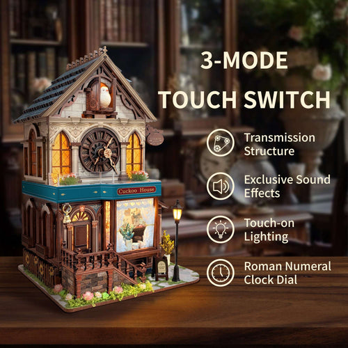 Cuckoo Clock House | Mechanical 3D Wooden Puzzle Kit