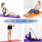 Pull-Rope Ab Exerciser with Pedals and Resistance Band