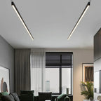 Black Metal Ceiling Lamp LED Linear Minimalistic Modern Design