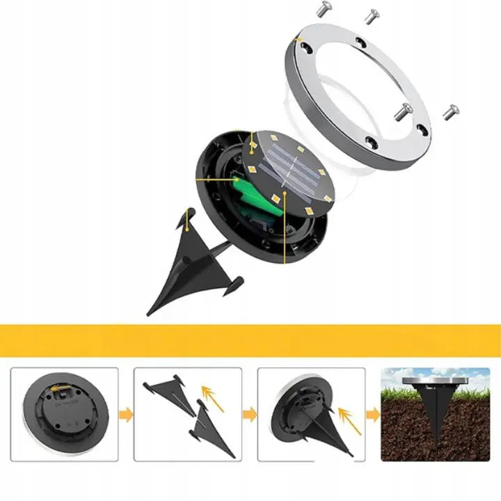 3 Piece Solar Ground Lights – Elegant Outdoor Lighting without Cables