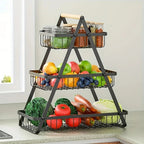 3-Tier Metal Fruit Basket for Kitchen Counter