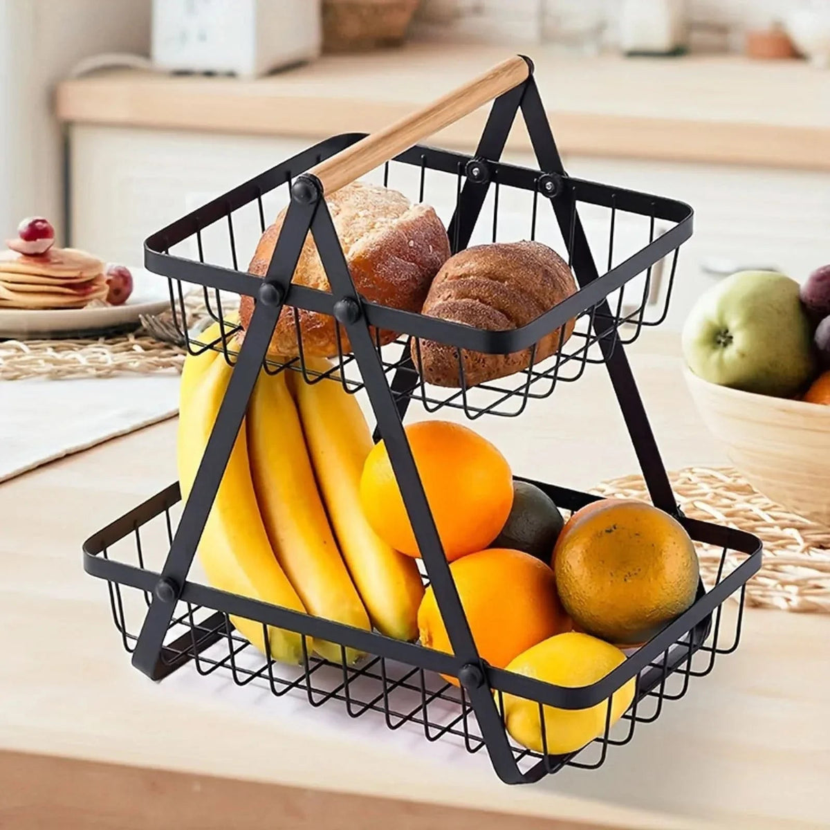3-Tier Metal Fruit Basket for Kitchen Counter