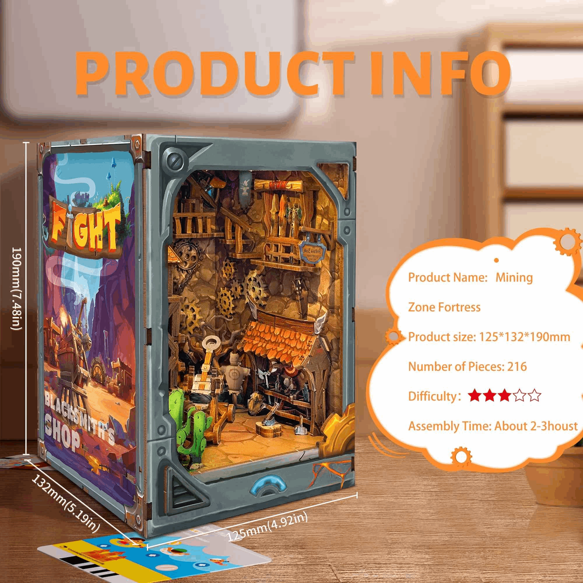 Mining Zone Fortress DIY Book Nook Kit
