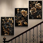 LuxeBloom - Golden Flower Wall Decor