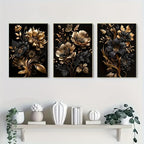 LuxeBloom - Golden Flower Wall Decor