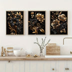 LuxeBloom - Golden Flower Wall Decor