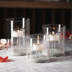PureLight - Trio of Transparent Candle Holders for Elegant Tables