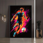 Abstract Football and Gaming Canvas Wall Art Set