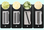 Multifunctional Vegetable Slicer With Catchment Container – Practical Kitchen Helper For Easy Cutting, Grating & Slicing