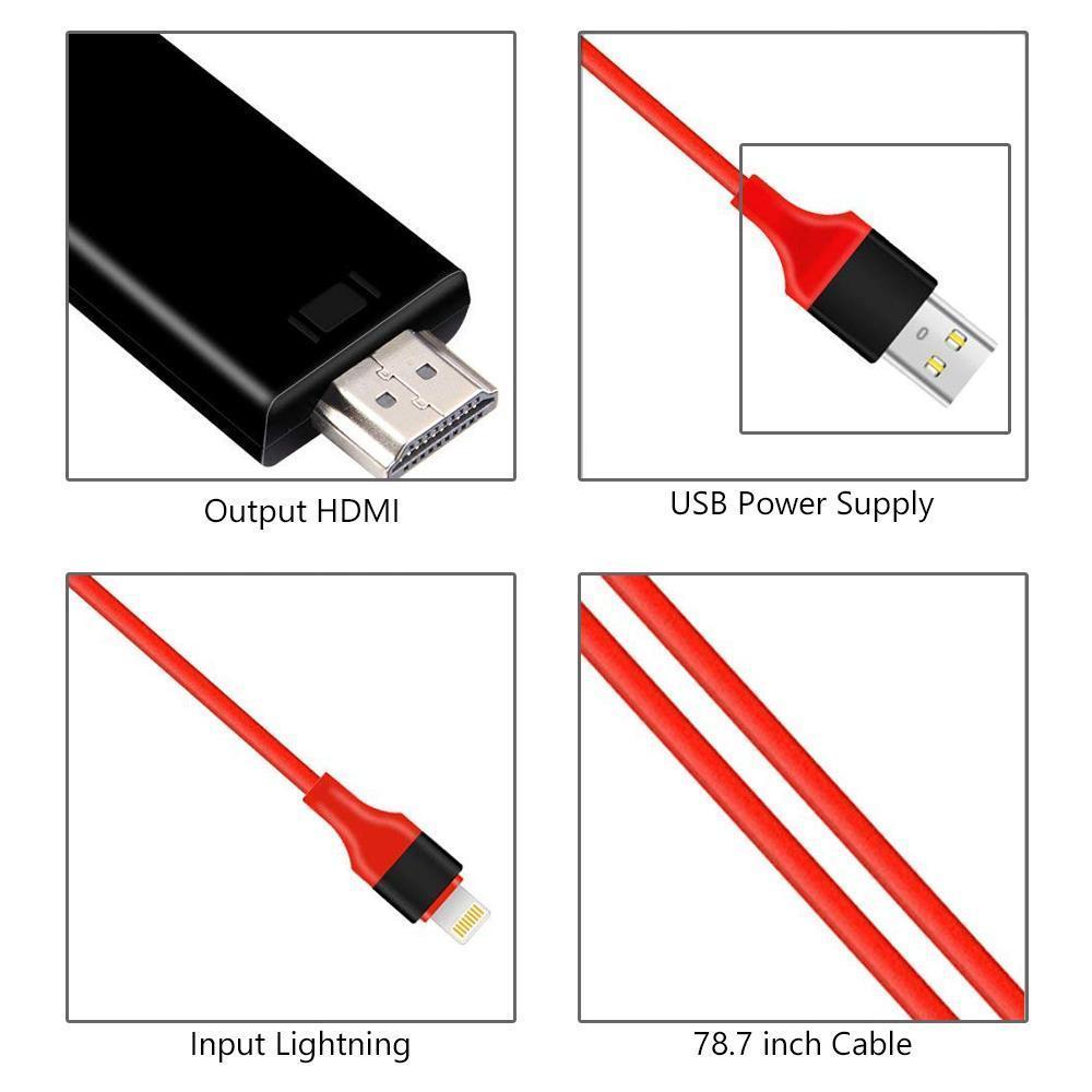 HDMI Monitor adapter cable for iPhone/Android to TV