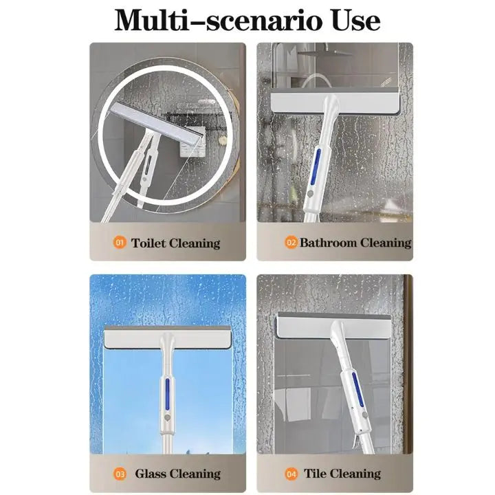 3-in-1 Window Cleaner with Extension & Spray Function + 3 Cloths