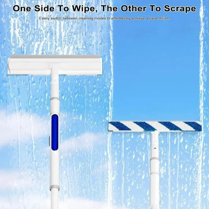 3-in-1 Window Cleaner with Extension & Spray Function + 3 Cloths