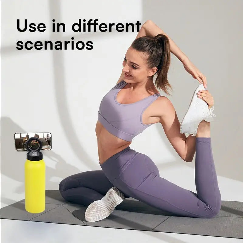 3-in-1 insulated cup with magnetic bottom and phone holder