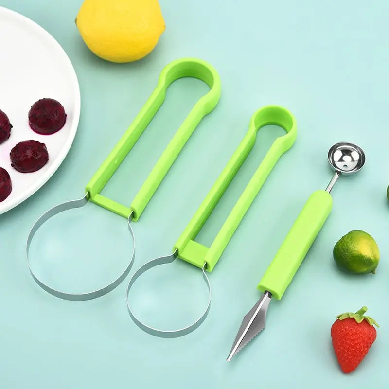 3-in-1 Fruit Cutter for Portioning & Decorating
