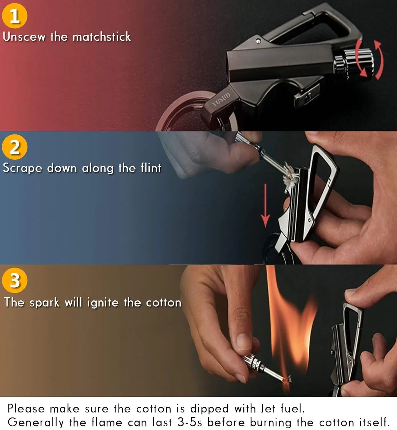 3-in-1 Outdoor windproof lighter with bottle opener for camping