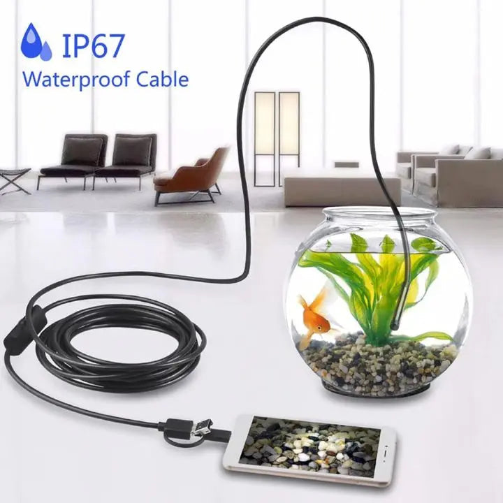 3-in-1 USB Endoscope Camera – Waterproof, Flexible with 6 LED Lights
