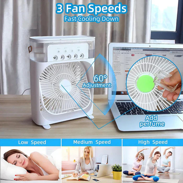 3-in-1 Fan with 7-Colour LED Light - BreezeMaster Pro