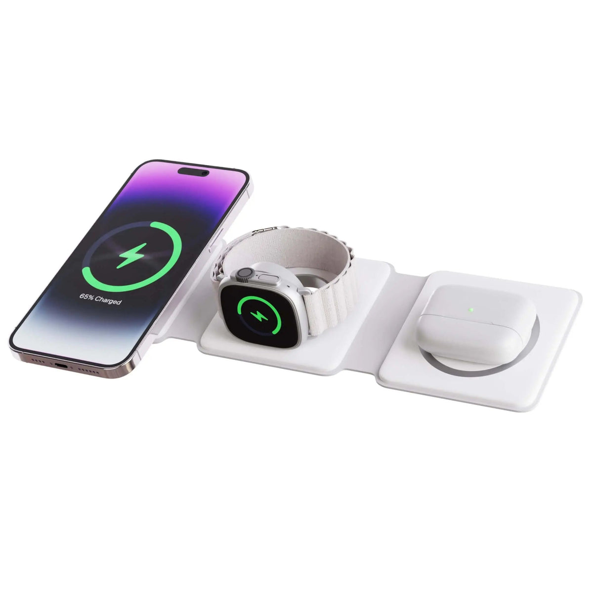 TriCharge Fold – 3-in-1 foldable wireless charging station