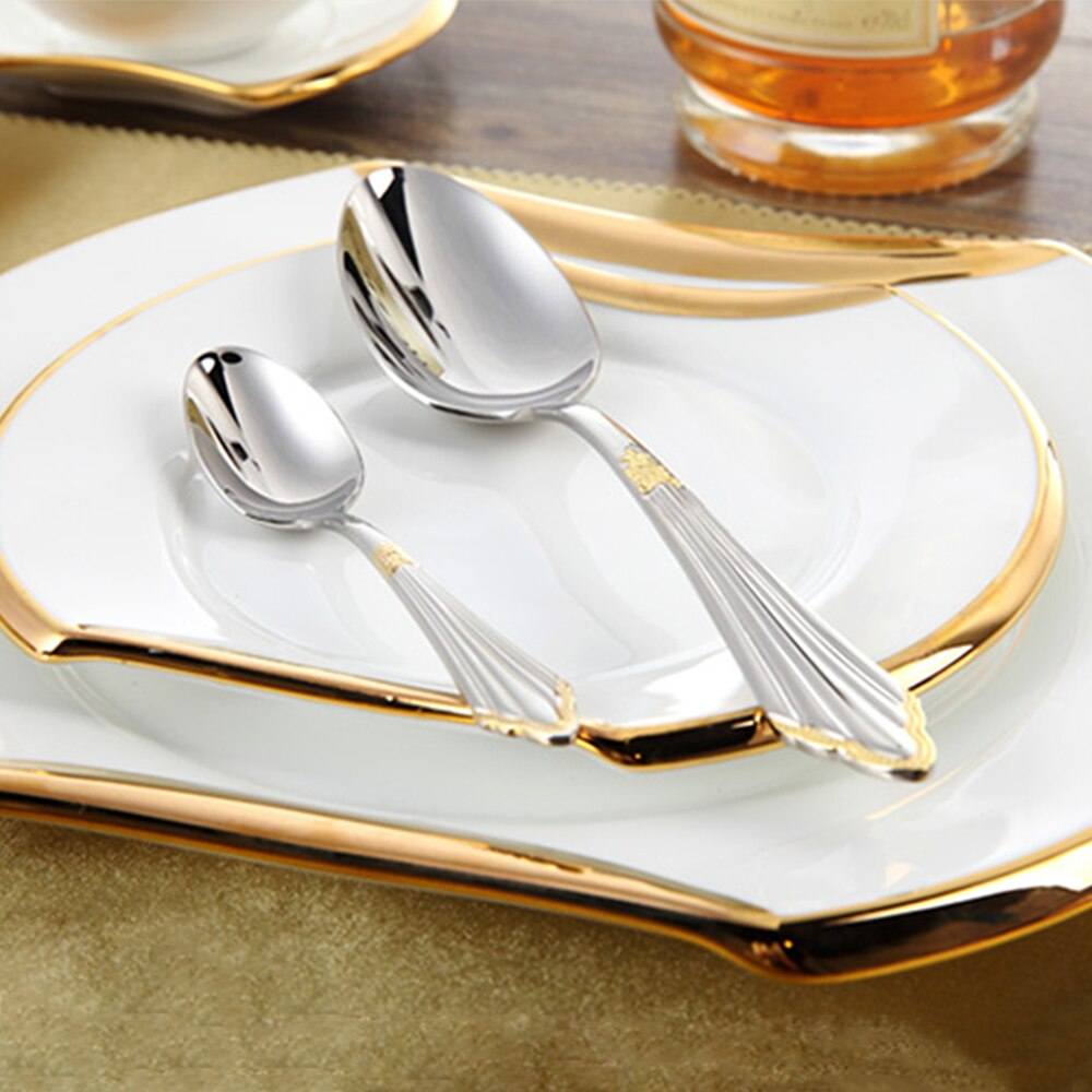24- or 48-Piece Stainless Steel Cutlery Set in Gold Finish - GlowCut