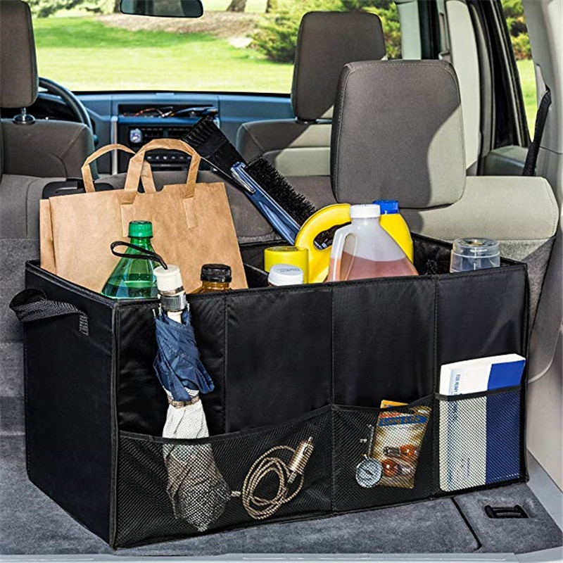 Foldable Car Trunk Organizer with 3 Compartments, 600D Oxford Fabric