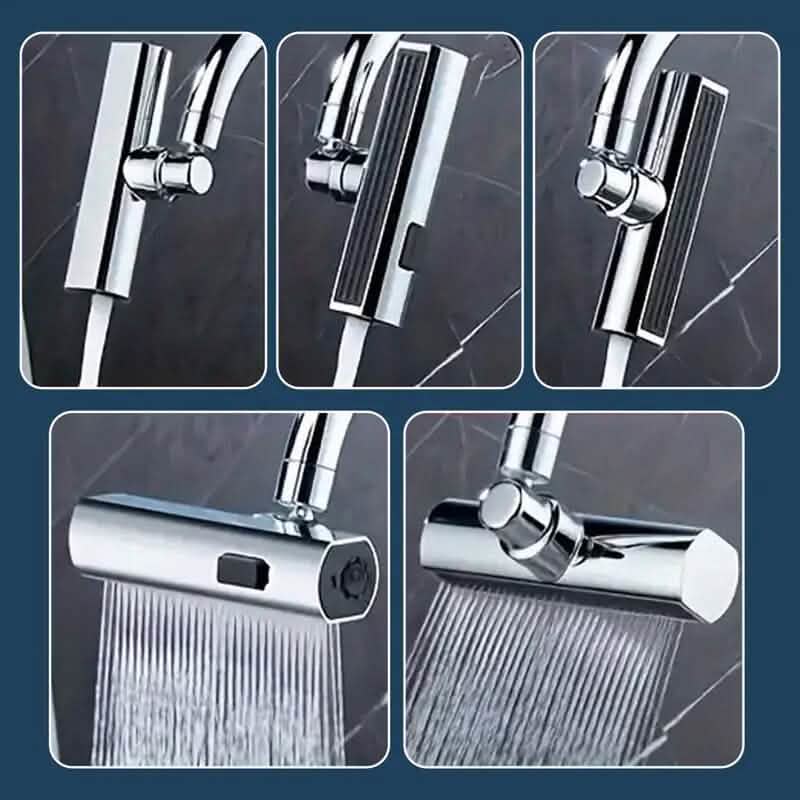 3-Mode Leak-Proof Sink Faucet Adapter - Durable Copper Construction for Kitchen and Bathroom