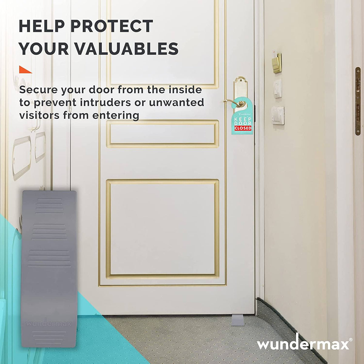 3-Pack: Wundermax Rubber Safety Door Stopper