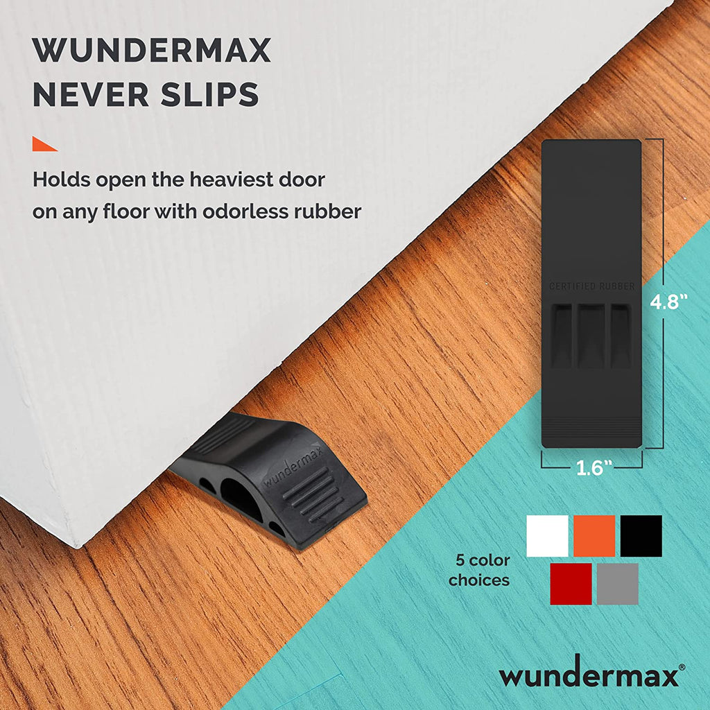 3-Pack: Wundermax Rubber Safety Door Stopper