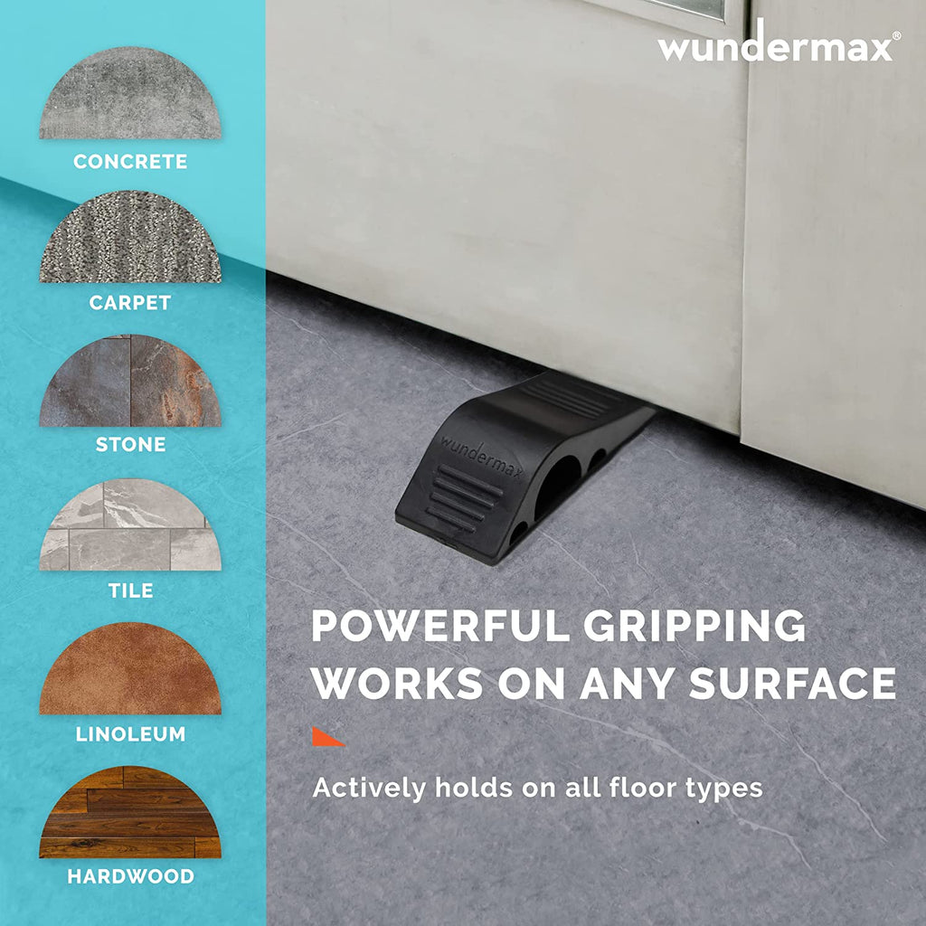 3-Pack: Wundermax Rubber Safety Door Stopper