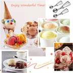 3-Piece Set: Stainless Steel Cookie Scooper with Trigger