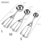 3-Piece Set: Stainless Steel Cookie Scooper with Trigger