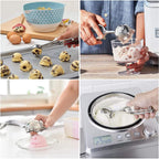 3-Piece Set: Stainless Steel Cookie Scooper with Trigger